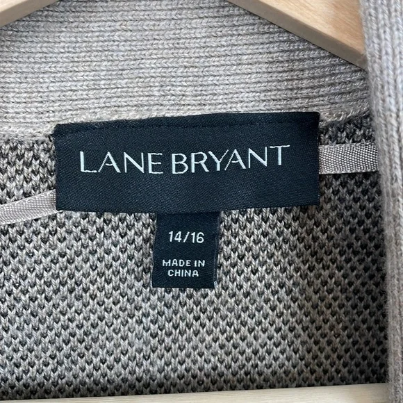 Lane Bryant Cotton Blend Leopard Print Sleeveless Open Cardigan women 14/16 - Picture 9 of 9